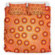 Australia Aboriginal Inspired Bedding Set - Aboriginal Connection Concept Artwork Orange Color