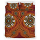 Australia Aboriginal Inspired Bedding Set - Aboriginal Connection Concept Artwork Brown Color