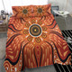 Australia Aboriginal Inspired Bedding Set - Aboriginal Connection Concept Artwork Green Color