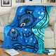 Australia Aboriginal Inspired Blanket - Aboriginal dot art painting with fish underwater concept