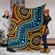 Australia Aboriginal Inspired Blanket - Aboriginal dot art river connection concept
