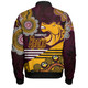 Brisbane Broncos Custom Bomber Jacket - Go! Let's go! Up The Mighty Bronx Home Jersey Bomber Jacket