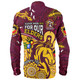 Brisbane Broncos Long Sleeve Shirt - Bronx For Our Elders Aboriginal Inspired Shirt Blue