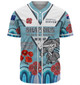 Cronulla-Sutherland Sharks Anzac Custom Baseball Shirt - Up Up The Heroes Shirt