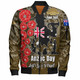 Australia  Anzac Custom Bomber Jacket - Lest We Forget Green Style Bomber Jacket