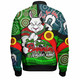 South Sydney Rabbitohs Custom Bomber Jacket - Rabbitohs Bunnies Naidoc Week For Our Elders With Dot Bunnies Sport Style Bomber Jacket