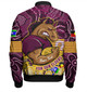 Brisbane Broncos Naidoc Week Custom Bomber Jacket - Brisbane Broncos For Our Elders Aboriginal Inspired Bomber Jacket