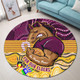 Brisbane Broncos Naidoc Week Custom Round Rug - Brisbane Broncos For Our Elders Aboriginal Inspired Round Rug