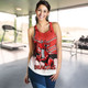 Illawarra and St George Sport Women's Racerback Tank - Dragons Mascot With Australia Flag