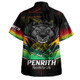 Penrith Panthers Hawaiian Shirt - Panthers Mascot With Australia Flag