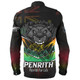 Penrith Panthers Long Sleeve Shirt - Panthers Mascot With Australia Flag