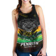 Penrith City Women's Racerback Tank - Panthers Mascot With Australia Flag