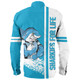 Cronulla-Sutherland Sharks Long Sleeve Shirt - Sharks Mascot Quater Style