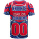 Newcastle Knights Custom T-Shirt - Knights For Life With Aboriginal Style T-Shirt