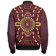 Australia Aboriginal Inspired Bomber Jacket - Aboriginal Footprint Art Bomber Jacket