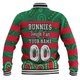 Souths Custom Baseball Jacket - Bunnies For Life With Aboriginal Style Baseball Jacket