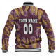 Brisbane Broncos Custom Baseball Jacket - Tropical Patterns Brisbane Broncos Baseball Jacket