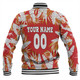 Redcliffe Dolphins Custom Baseball Jacket - Tropical Patterns Redcliffe Dolphins Baseball Jacket