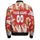 Redcliffe Dolphins Custom Bomber Jacket - Tropical Patterns Redcliffe Dolphins Bomber Jacket