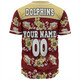 Redcliffe Dolphins Custom Baseball Shirt- Redcliffe Dolphins With Maori Patterns Baseball Shirt