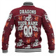 St. George Illawarra Dragons Custom Baseball Jacket - St. George Illawarra Dragons With Maori Patterns Baseball Jacket