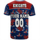 Newcastle Knights Custom T-Shirt - Knights With Maori Patterns T-Shirt