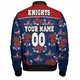 Newcastle Knights Custom Bomber Jacket - Knights With Maori Patterns Bomber Jacket