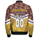 Brisbane Broncos Bomber Jacket - Tropical Patterns And Dot Painting Eat Sleep Rugby Repeat