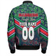 New Zealand Warriors Sport Bomber Jacket - Tropical Patterns And Dot Painting Eat Sleep Rugby Repeat