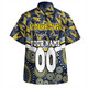 North Queensland Cowboys Hawaiian Shirt - Tropical Patterns And Dot Painting Eat Sleep Rugby Repeat