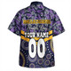 Melbourne Storm Hawaiian Shirt - Tropical Patterns And Dot Painting Eat Sleep Rugby Repeat