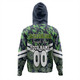 Canberra Raiders Hoodie - Tropical Patterns And Dot Painting Eat Sleep Rugby Repeat