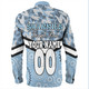 Cronulla-Sutherland Sharks Long Sleeve Shirt - Tropical Patterns And Dot Painting Eat Sleep Rugby Repeat