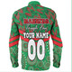 South Sydney Rabbitohs Long Sleeve Shirt - Tropical Patterns And Dot Painting Eat Sleep Rugby Repeat