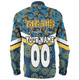 Gold Coast Titans Sport Long Sleeve Shirt - Tropical Patterns And Dot Painting Eat Sleep Rugby Repeat