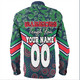 New Zealand Warriors Sport Long Sleeve Shirt - Tropical Patterns And Dot Painting Eat Sleep Rugby Repeat