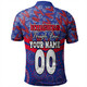 Newcastle Knights Sport Polo Shirt - Tropical Patterns And Dot Painting Eat Sleep Rugby Repeat