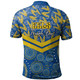 Parramatta Eels Sport Polo Shirt - Tropical Patterns And Dot Painting Eat Sleep Rugby Repeat