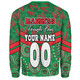 South Sydney Rabbitohs Sweatshirt - Tropical Patterns And Dot Painting Eat Sleep Rugby Repeat