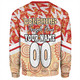 Redcliffe Dolphins Sweatshirt - Tropical Patterns And Dot Painting Eat Sleep Rugby Repeat