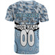 Cronulla-Sutherland Sharks T-Shirt - Tropical Patterns And Dot Painting Eat Sleep Rugby Repeat