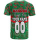 South Sydney Rabbitohs T-Shirt - Tropical Patterns And Dot Painting Eat Sleep Rugby Repeat