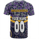 Melbourne Storm T-Shirt - Tropical Patterns And Dot Painting Eat Sleep Rugby Repeat