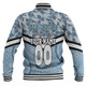 Cronulla-Sutherland Sharks Baseball Jacket - Tropical Patterns And Dot Painting Eat Sleep Rugby Repeat