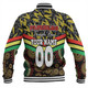 Penrith Panthers Baseball Jacket - Tropical Patterns And Dot Painting Eat Sleep Rugby Repeat