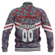 Sydney Roosters Baseball Jacket - Tropical Patterns And Dot Painting Eat Sleep Rugby Repeat