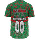 South Sydney Rabbitohs Baseball Shirt - Tropical Patterns And Dot Painting Eat Sleep Rugby Repeat