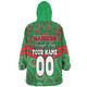 South Sydney Rabbitohs Snug Hoodie - Tropical Patterns And Dot Painting Eat Sleep Rugby Repeat