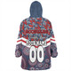Sydney Roosters Snug Hoodie - Tropical Patterns And Dot Painting Eat Sleep Rugby Repeat