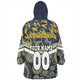 North Queensland Cowboys Snug Hoodie - Tropical Patterns And Dot Painting Eat Sleep Rugby Repeat